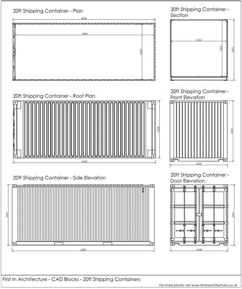 metal container box elevation|Shipping container CAD blocks, AutoCAD drawings.